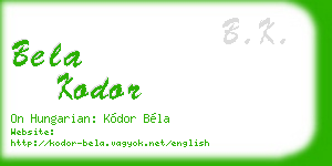 bela kodor business card